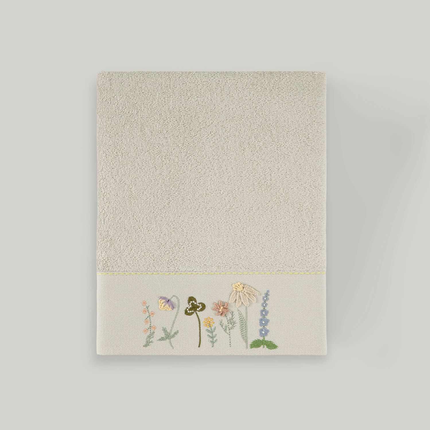 Linens Fiore Bambu 50x85 cm Yüz Havlusu Taş (450 G/M²)