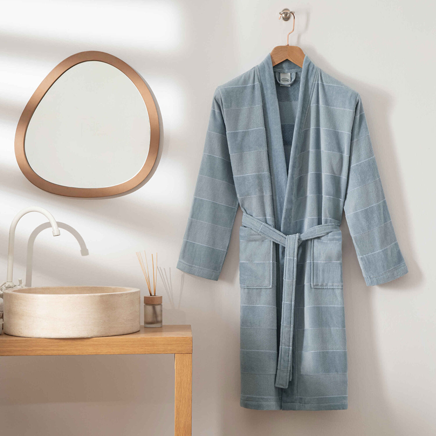 Linens Tressa Pamuk M/L Bornoz Mavi