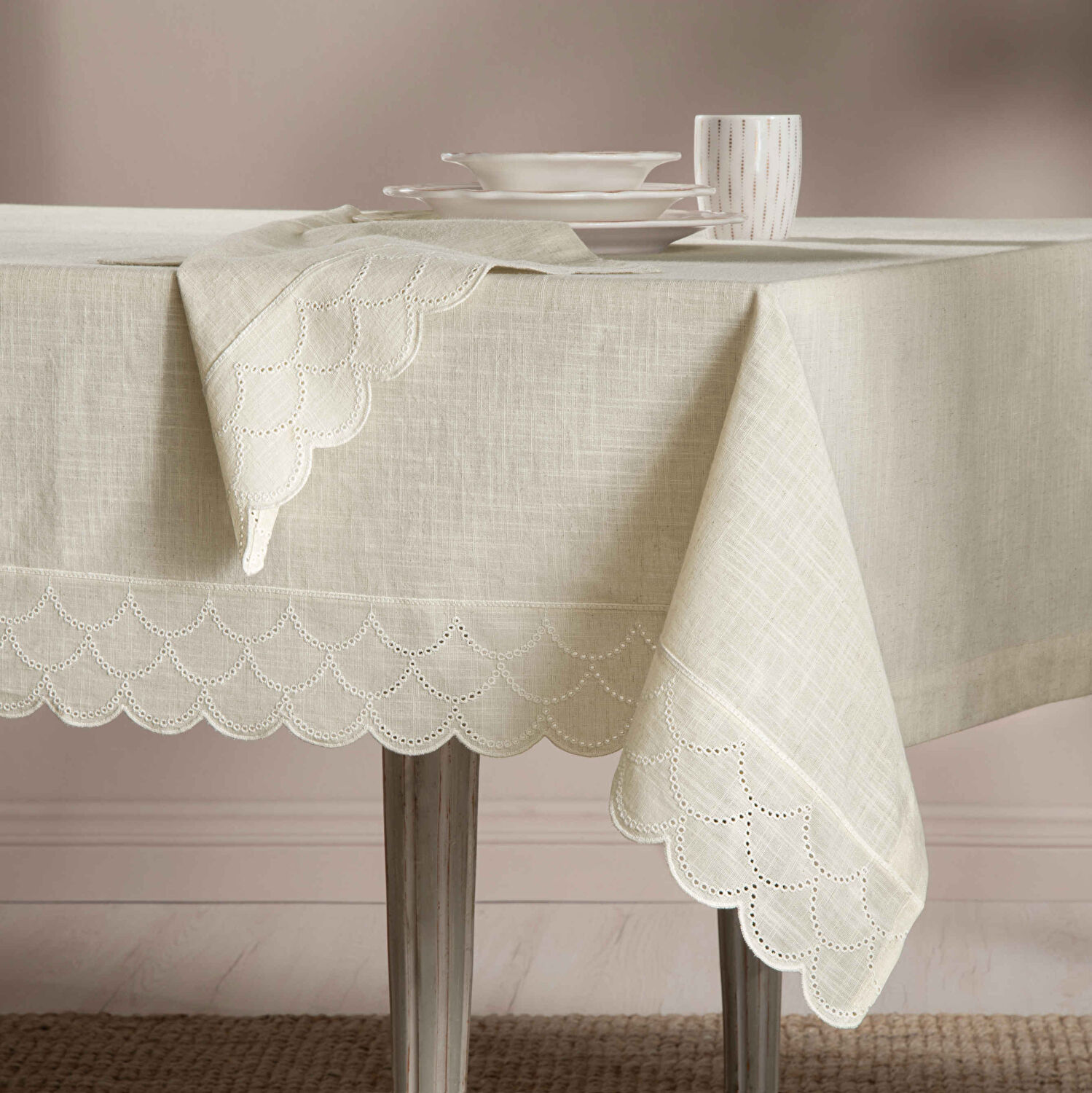 Linens Vivere 150x250 cm Masa Örtüsü Naturel