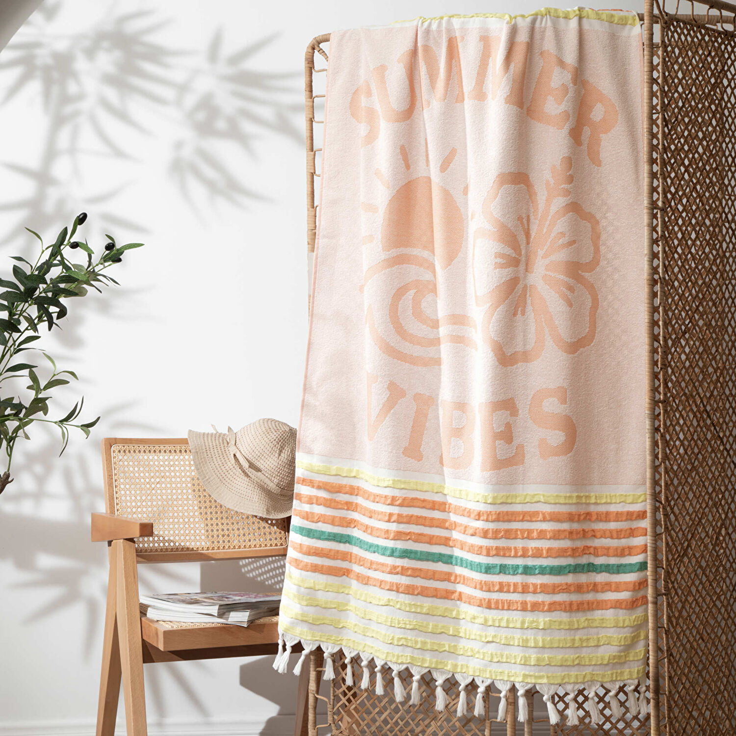 Linens Sunny 90x170 cm Plaj Havlusu Turuncu