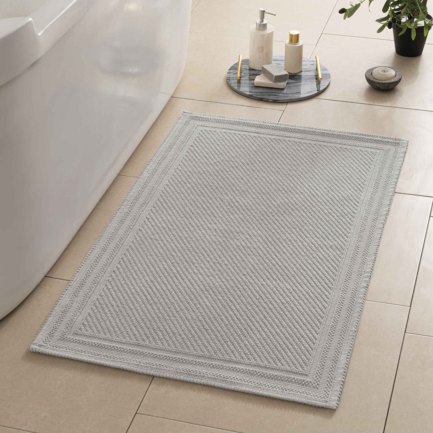 Linens Lisse 60x100 Cm Banyo Paspası Gri