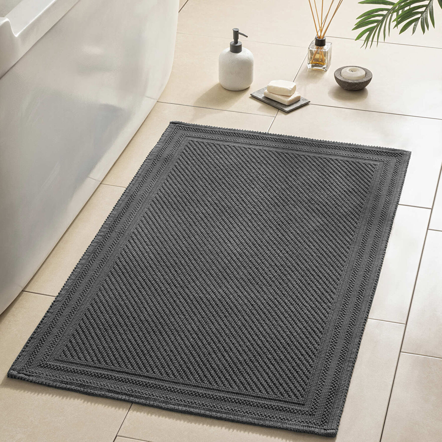 Linens Lisse 60x100 Cm Banyo Paspası Antrasit