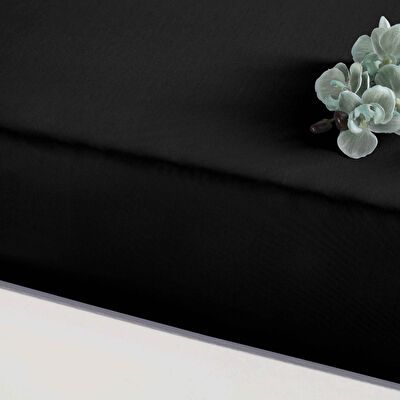 Linens Mix&Match Pamuk Saten King Size Lastikli Çarşaf Siyah