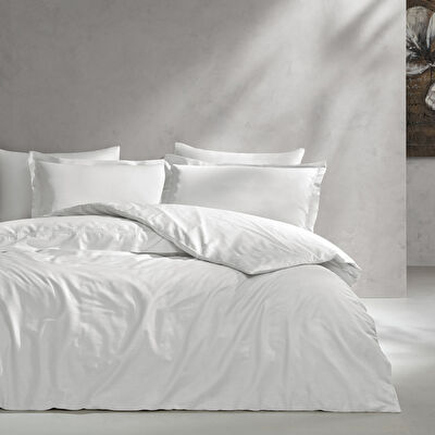 Linens Mix&Match Pamuk Saten Çift Kişilik Nevresim Kılıfı Ekru