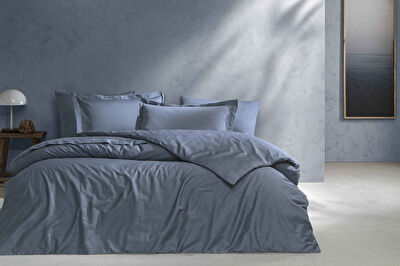 Linens Mix&Match Pamuk Tek Kişilik Saten Nevresim Kılıfı indigo
