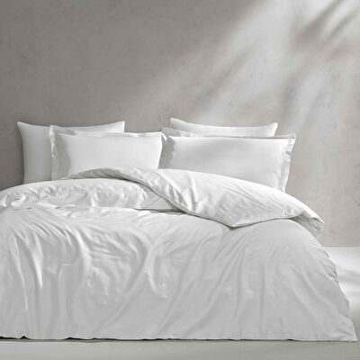 Linens Mix&Match Pamuk Saten Çift Kişilik Nevresim Kılıfı Ekru