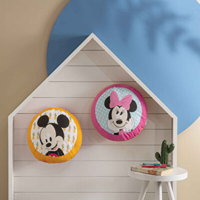 Lisanslı Disney Minnie&Mickey Baby Pamuk 40x40 cm Kırlent