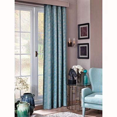 Taç Elsyum Hazır Fon Perde Mavi 170X270 cm