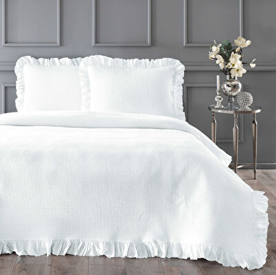 Linens Bsp Çift Kişilik Yatak Örtüsü Seti Beyaz