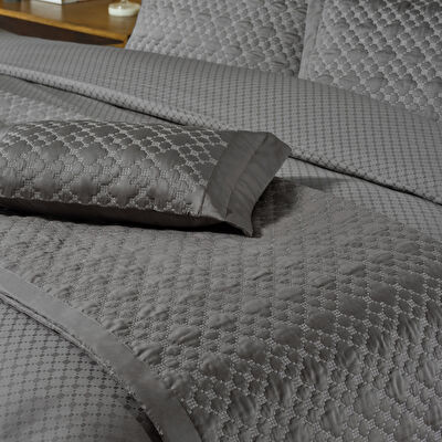 Valeron Cole Çift Kişilik Yatak Örtüsü Seti Antrasit