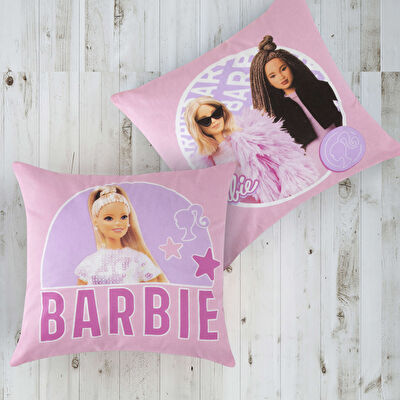 Lisanslı Barbie Girl Power Pamuk 40x40 Kırlent