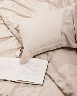 Linens x TENCEL™ Lyocell Çift Kişilik Nevresim Kılıfı Bej