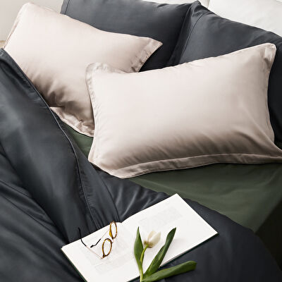 Linens X TENCEL™ Lyocell 2'li Volanlı Yastık Kılıfı Seti Bej