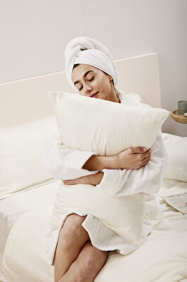 Linens X TENCEL™ Lyocell 2'li Volanlı Yastık Kılıfı Seti Beyaz