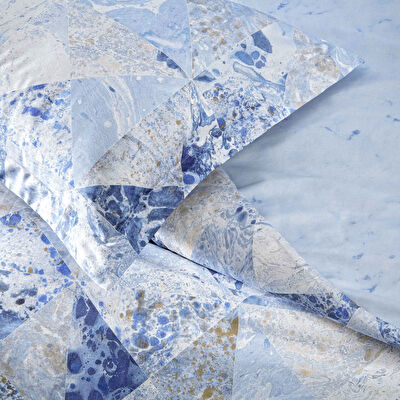 Linens Elation Pamuk Saten King Nevresim Takımı Mavi