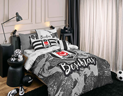 Taç Lisanslı Beşiktaş Kartal Tek Kişilik Pamuk Nevresim Takımı