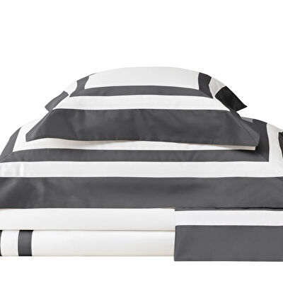 Valeron Nouveau Saten Çift Kişilik Nevresim Takımı Antrasit