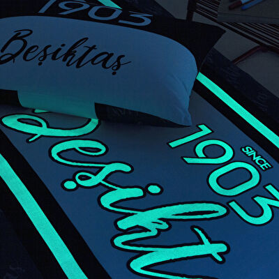 Taç Lisanslı Beşiktaş 1903 Glow Tek Kişilik Pamuk Nevresim Takımı