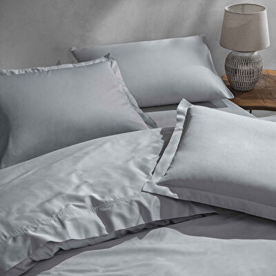 Linens Mix&Match Pamuk Saten Queen Size Lastikli Çarşaf Gri