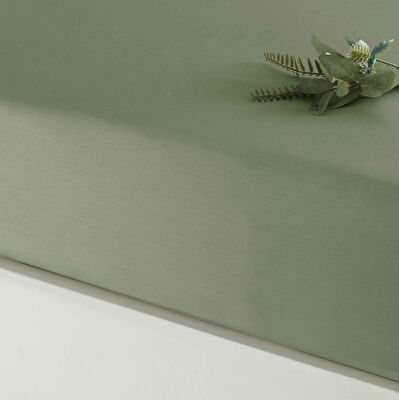 Linens Mix&Match Pamuk Saten Çift Kişilik Çarşaf Koyu Yeşil