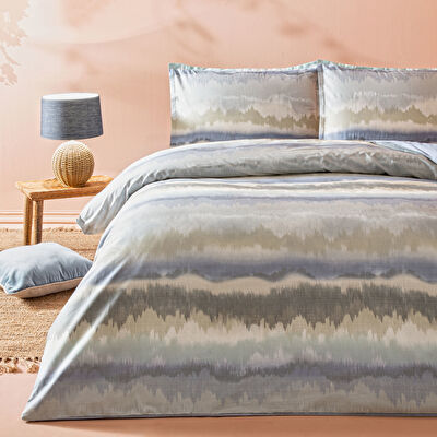 Linens Allday Rıtsan Pamuk Saten King Nevresim Takımı Mavi