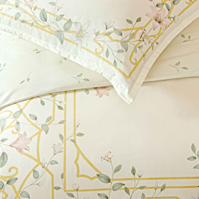 Linens Allday Lukıs Pamuk Saten King Nevresim Takımı Ekru