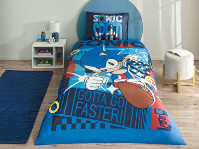 Taç Lisanslı Sonic Classic Pamuk Tek Kişilik Nevresim Takımı