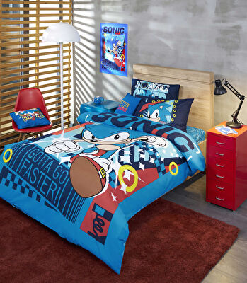 Taç Lisanslı Sonic Classic Pamuk Tek Kişilik Nevresim Takımı
