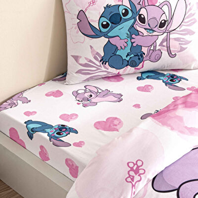 Taç Lisanslı Disney Lilo&Stitch Pamuk Tek Kişilik Nevresim Takımı