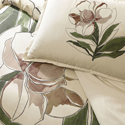 Linens Allday Elony Pamuk Saten Çift Kişilik Nevresim Takımı Ekru