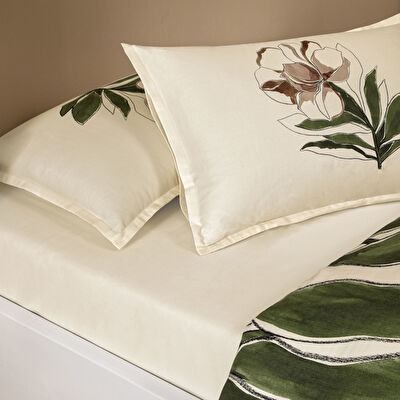 Linens Allday Elony Pamuk Saten Çift Kişilik Nevresim Takımı Ekru