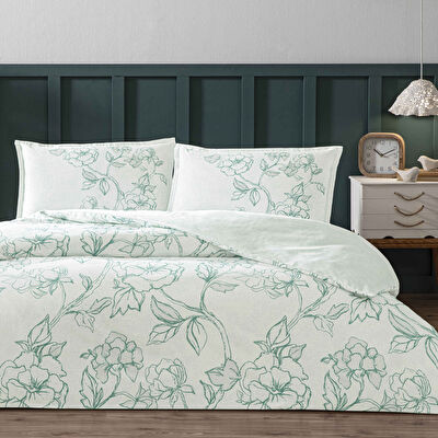 Linens Allday Allas Pamuk Saten Çift Kişilik Nevresim Takımı Mavi