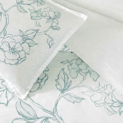 Linens Allday Allas Pamuk Saten Çift Kişilik Nevresim Takımı Mavi