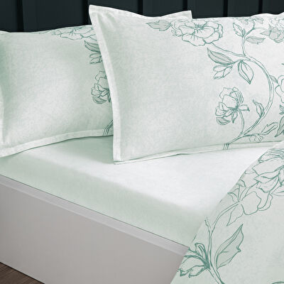 Linens Allday Allas Pamuk Saten Çift Kişilik Nevresim Takımı Mavi