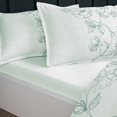 Linens Allday Allas Pamuk Saten Çift Kişilik Nevresim Takımı Mavi