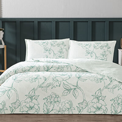 Linens Allday Allas Pamuk Saten Çift Kişilik Nevresim Takımı Mavi