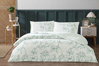 Linens Allday Allas Pamuk Saten Çift Kişilik Nevresim Takımı Mavi