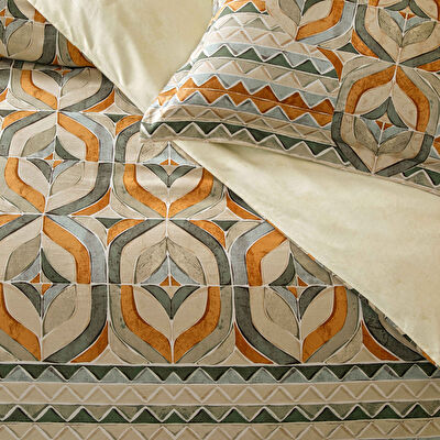 Linens Fresnel Pamuk Saten King Nevresim Takımı Turuncu