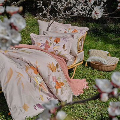 Linens Leina Pamuk Saten King Nevresim Takımı Bej