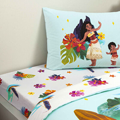 Taç Lisanslı Disney Moana Tek Kişilik Pamuk Nevresim Takımı