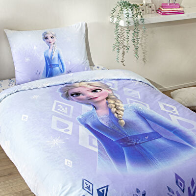 Taç Lisanslı Disney Frozen Diamond Tek Kişilik Pamuk Nevresim Takımı