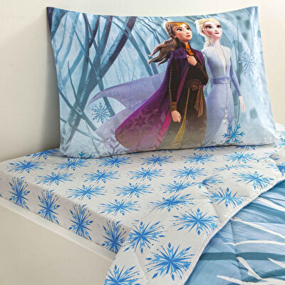Taç Lisanslı Disney Frozen Winter Tek Kişilik Pamuk Yorgan Seti