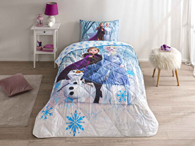 Taç Lisanslı Disney Frozen Winter Tek Kişilik Pamuk Yorgan Seti