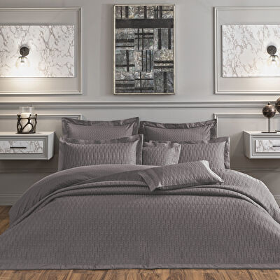 Valeron Cole Çift Kişilik Yatak Örtüsü Seti Antrasit