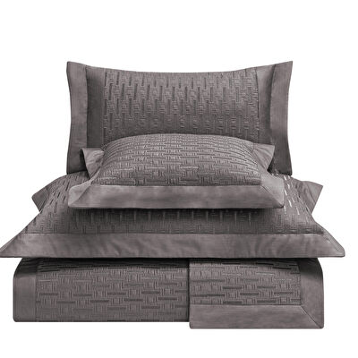 Valeron Cole Çift Kişilik Yatak Örtüsü Seti Antrasit