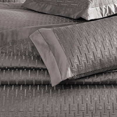 Valeron Cole Çift Kişilik Yatak Örtüsü Seti Antrasit