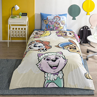 Taç Lisanslı Paw Patrol Cloud Tek Kişilik Pamuk Nevresim Takımı