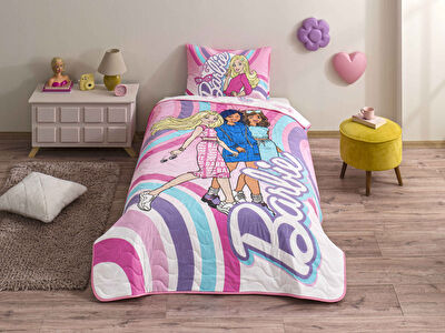 Lisanslı Barbie Imagine Tek Kişilik Yatak Örtüsü Seti