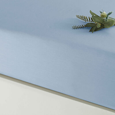 Linens Mix&Match Pamuk Saten Çift Kişilik Lastikli Çarşaf Mavi