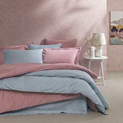 Linens Mix&Match Pamuk Saten Tek Kişilik Lastikli Çarşaf Mavi